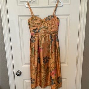 Anthropologie Floral Orange Dress